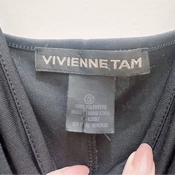 Vivienne Tam Simple Elegant Black Maxi Dress Sleeveless - Picture 3 of 4